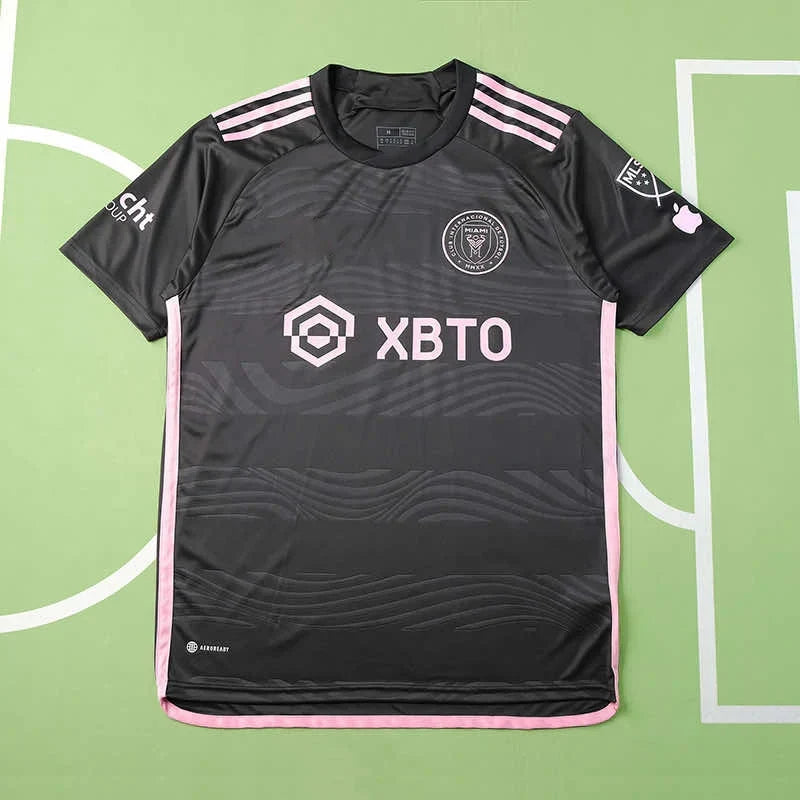 Inter Miami CF Away Fan Version Jersey 2023/24 – Black & Pink Adidas Football Shirt