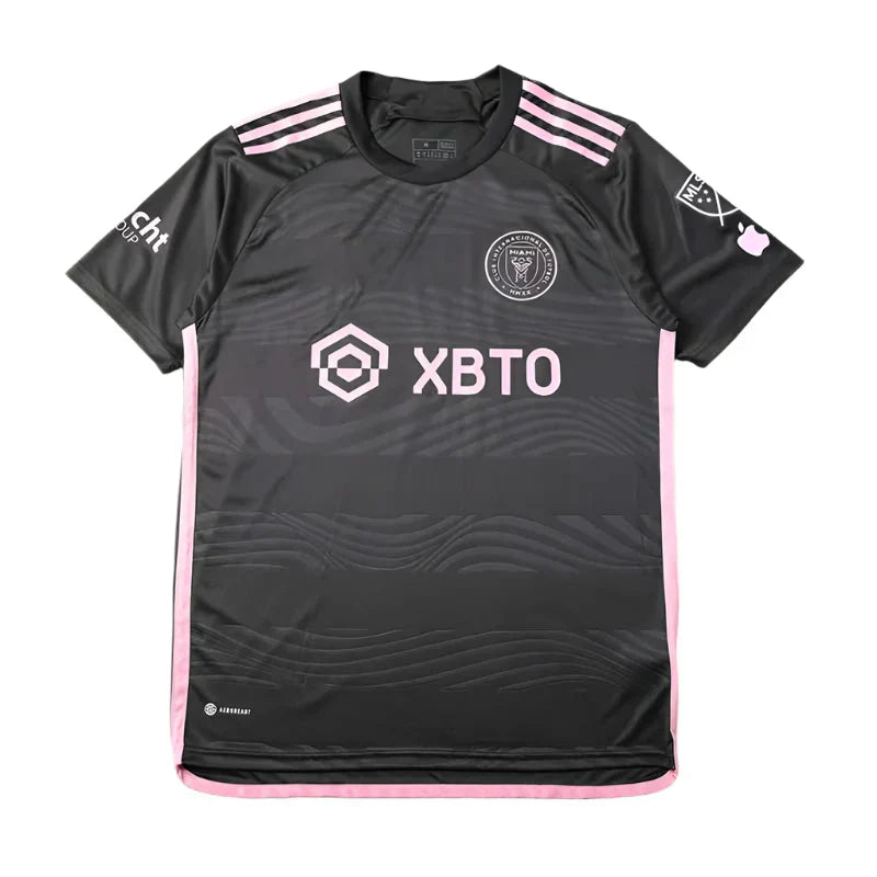 Inter Miami CF Away Fan Version Jersey 2023/24 – Black & Pink Adidas Football Shirt