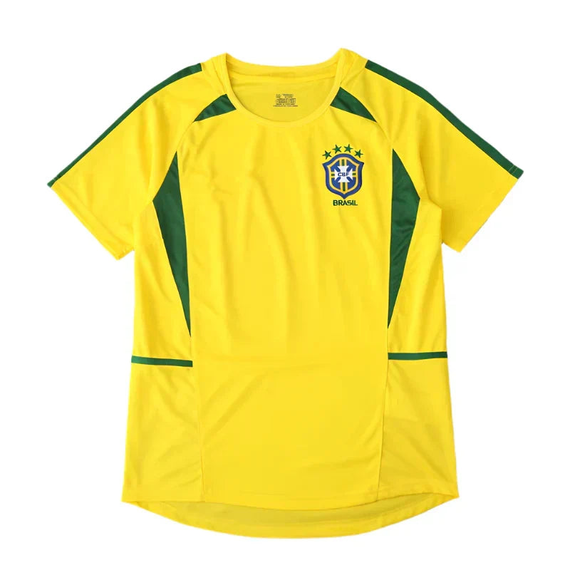 Brazil Home Retro 2002 – Classic Yellow & Green Men's Football Jersey | Fan Version