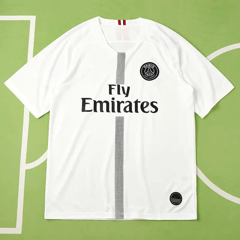 PSG 2018/19 Champions League Away Jersey – White Jordan Brand Neymar Mbappe Fan Version