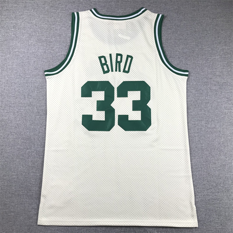 Men's Boston Celtics Larry Bird #33 Cream Hardwood Classics Swingman Jerseys