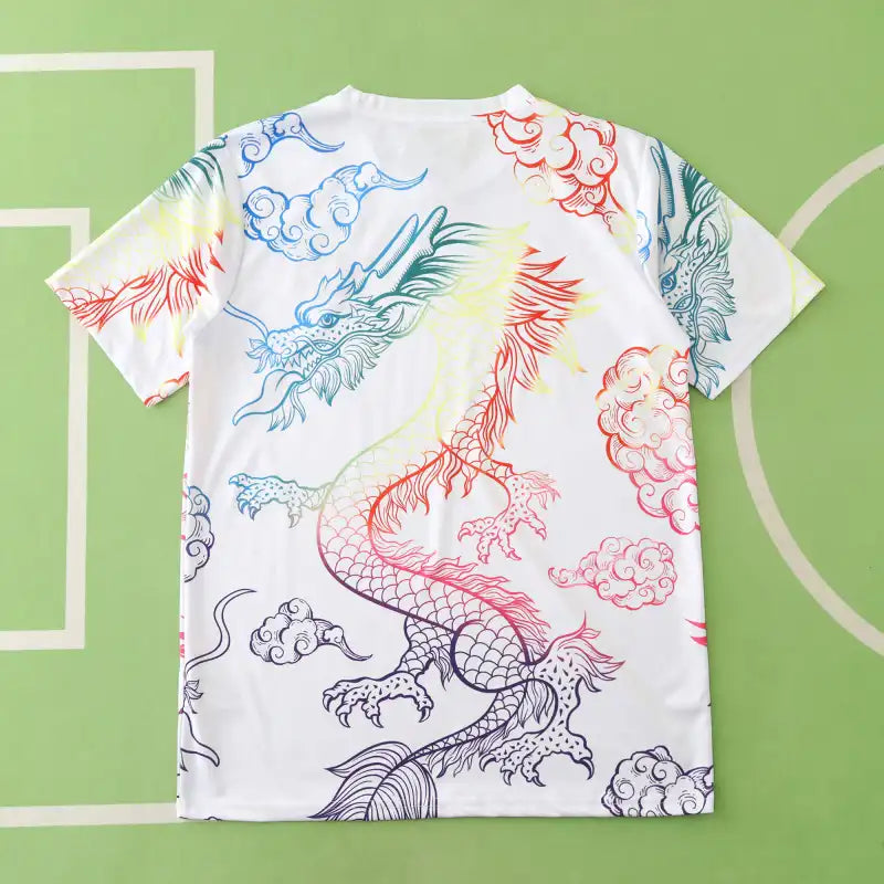 Real Madrid 2024/25 Colourful Dragon Special Edition Jersey – White Rainbow Adidas Fan Version