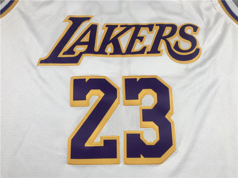 Men's Los Angeles Lakers LeBron James #23 NBA White Swingman Player Jerseys