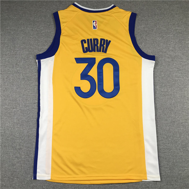 Stephen Curry #30 Golden State Warriors Jordan Brand Gold "The Bay" Sunset Badge Statement Edition Swingman Jersey