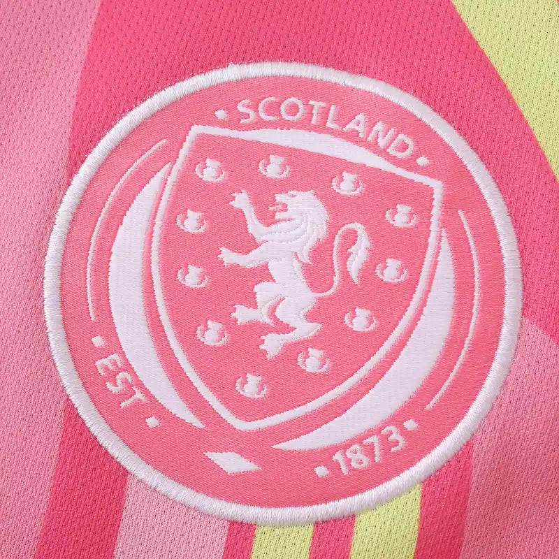 Scotland National Team Away Fan Version 2025/26 – Adidas Pink & Lime Yellow Football Jersey