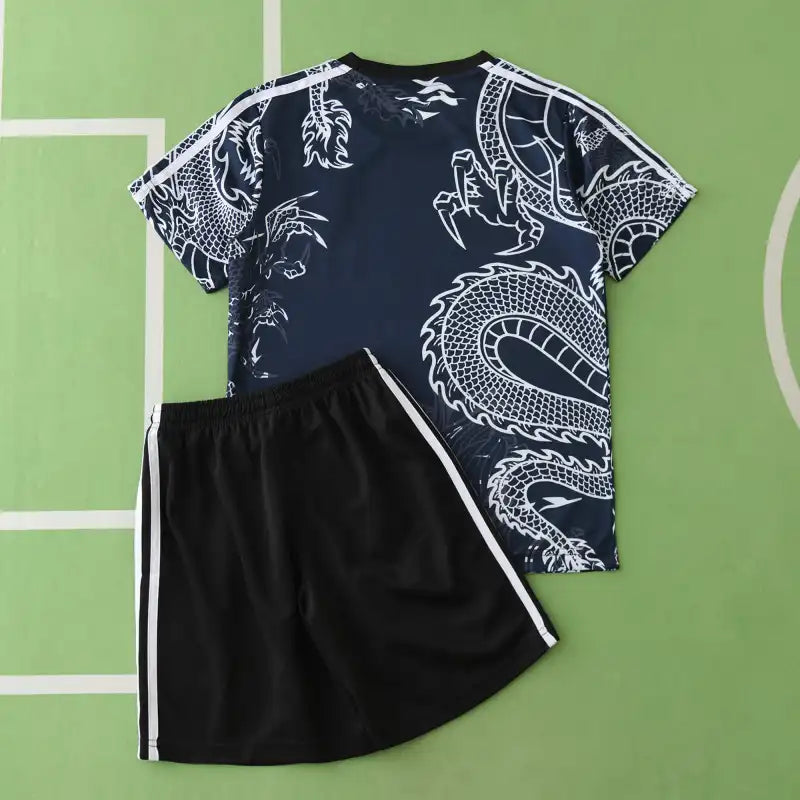 Real Madrid CF Dragon Concept Kids Kit 2024/25 – Navy Blue Football Jersey & Shorts Set