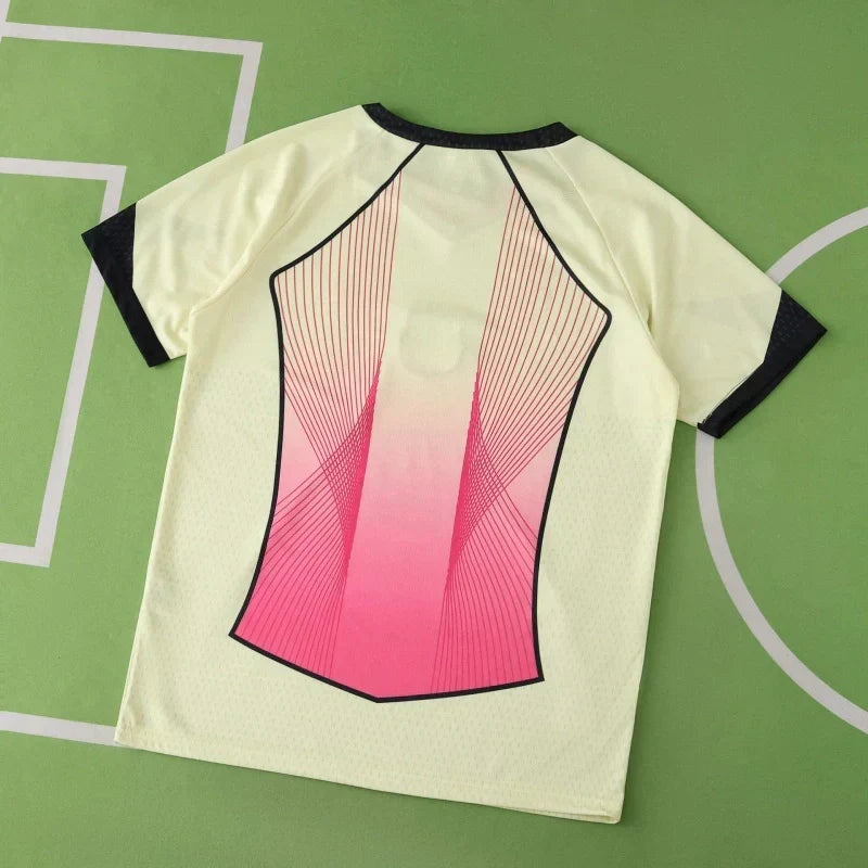 FC Barcelona Retro Concept Fan Jersey 2025/26 — Cream White & Pink Gradient Radiant Edition