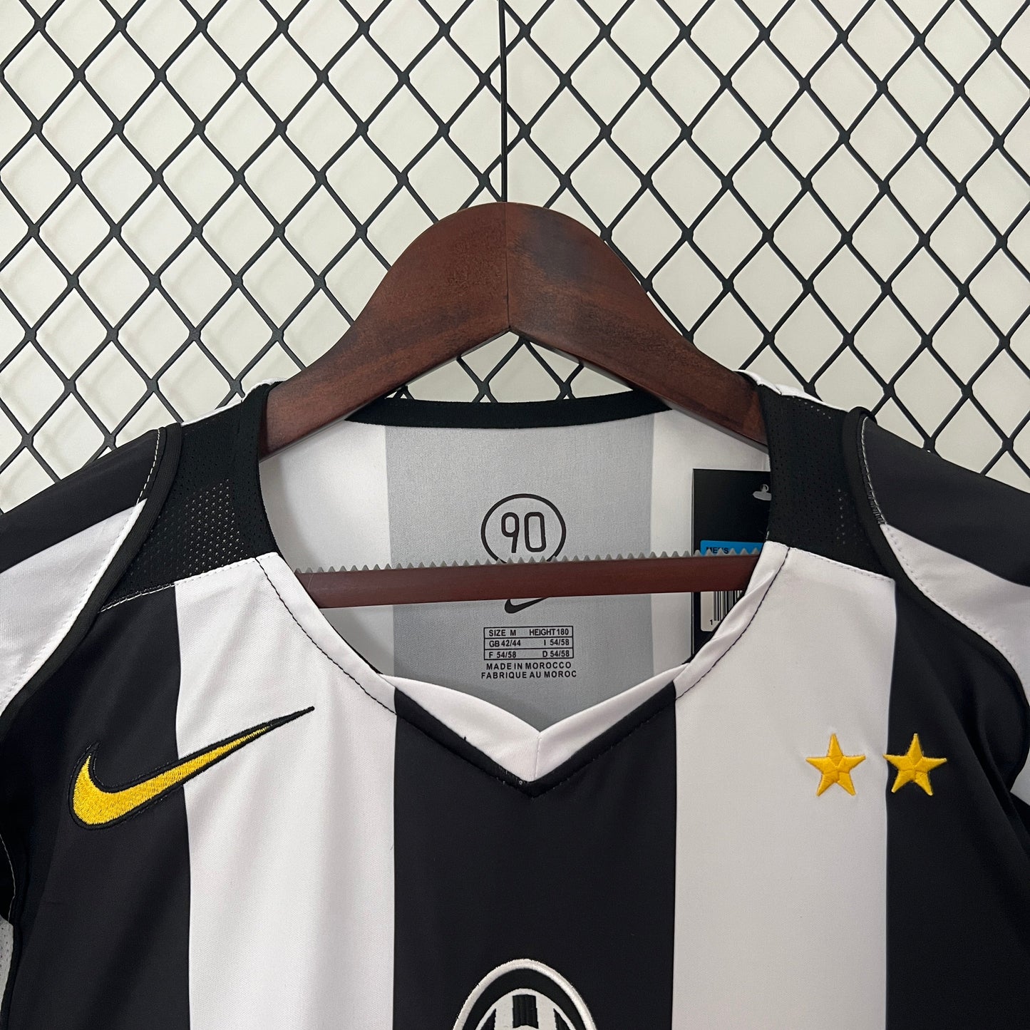 Juventus 2004-05 Home Jersey – Black White Stripe Nike Sky Sport Two Stars Fan Version Serie A Football Shirt
