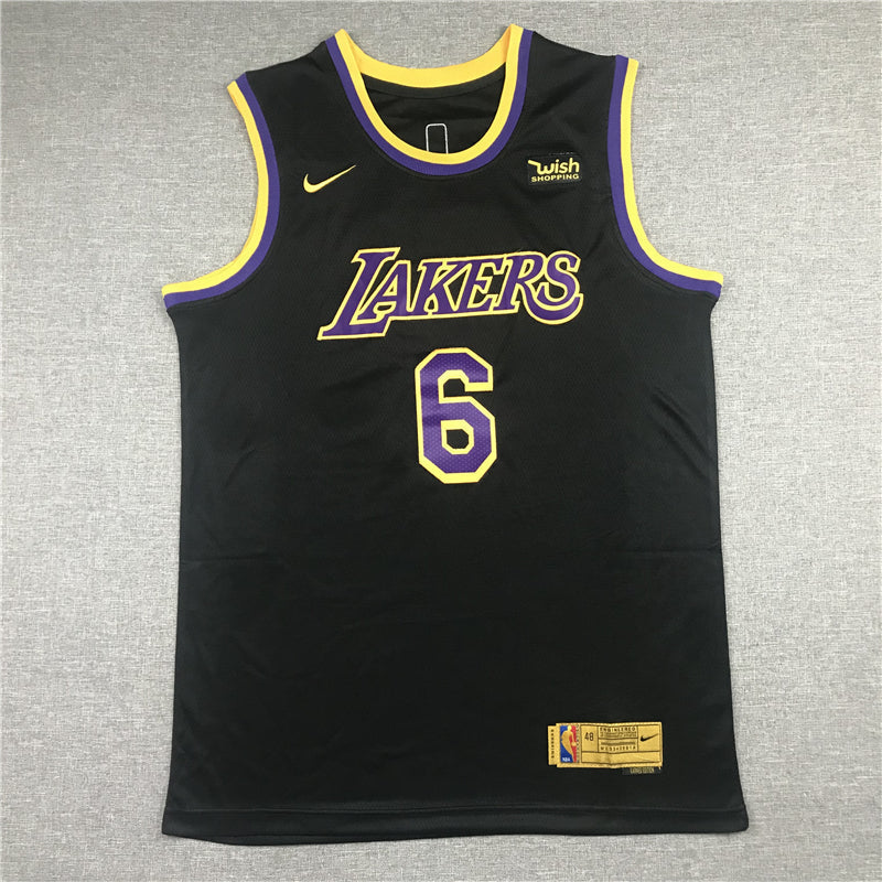 LeBron James #6 Los Angeles Lakers Black 2020-21 Earned Edition Swingman Jersey