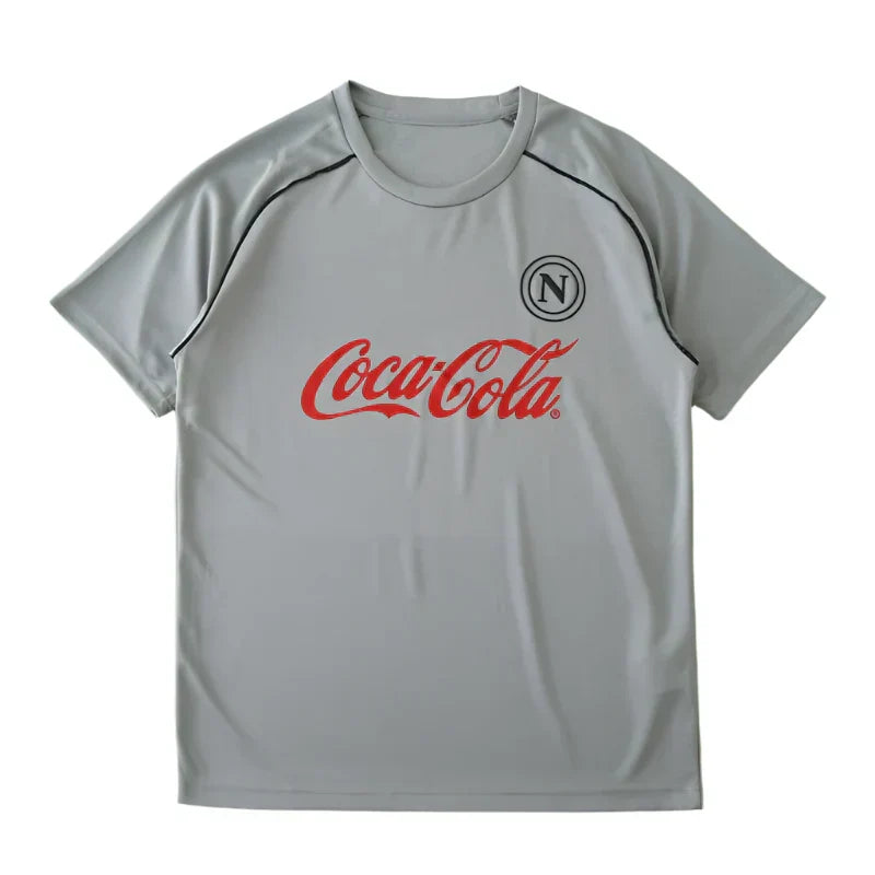 S.S.C. Napoli x Coca-Cola Training Shirt Fan Version 2024/25 – Grey Football Jersey