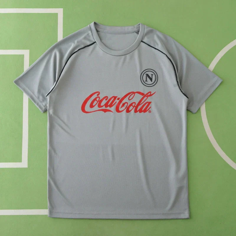 S.S.C. Napoli x Coca-Cola Training Shirt Fan Version 2024/25 – Grey Football Jersey