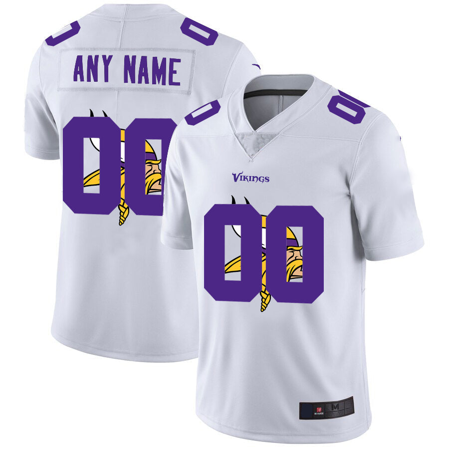 Custom1 Minnesota Vikings White Team Big Logo Vapor Untouchable Limited Jerseys Stitched Jerseys American Football Jerseys
