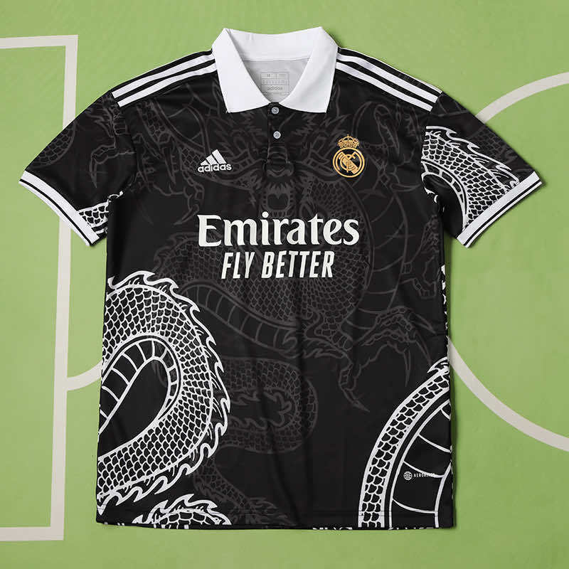 Real Madrid 2023/24 Chinese Dragon Special Edition Jersey – Black Adidas Fan Version
