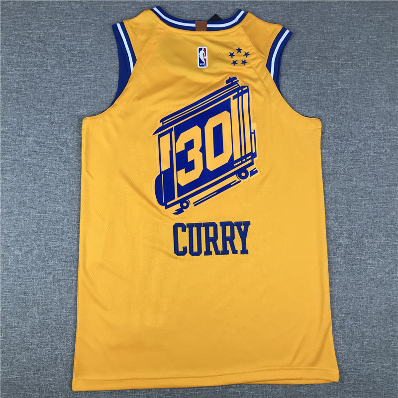 Stephen Curry #30 Golden State Warriors Nike Gold "The City" Classic Edition 1960s Retro Bay Bridge Swingman Jersey