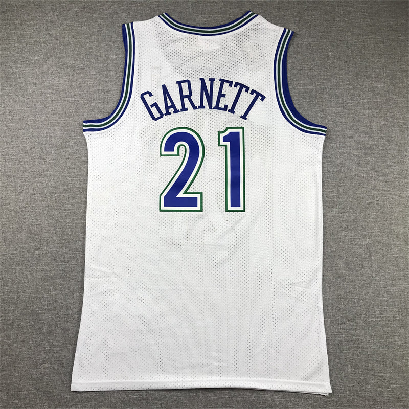 Men's Minnesota Timberwolves Kevin Garnett #21 White Hardwood Classics Swingman Jerseys