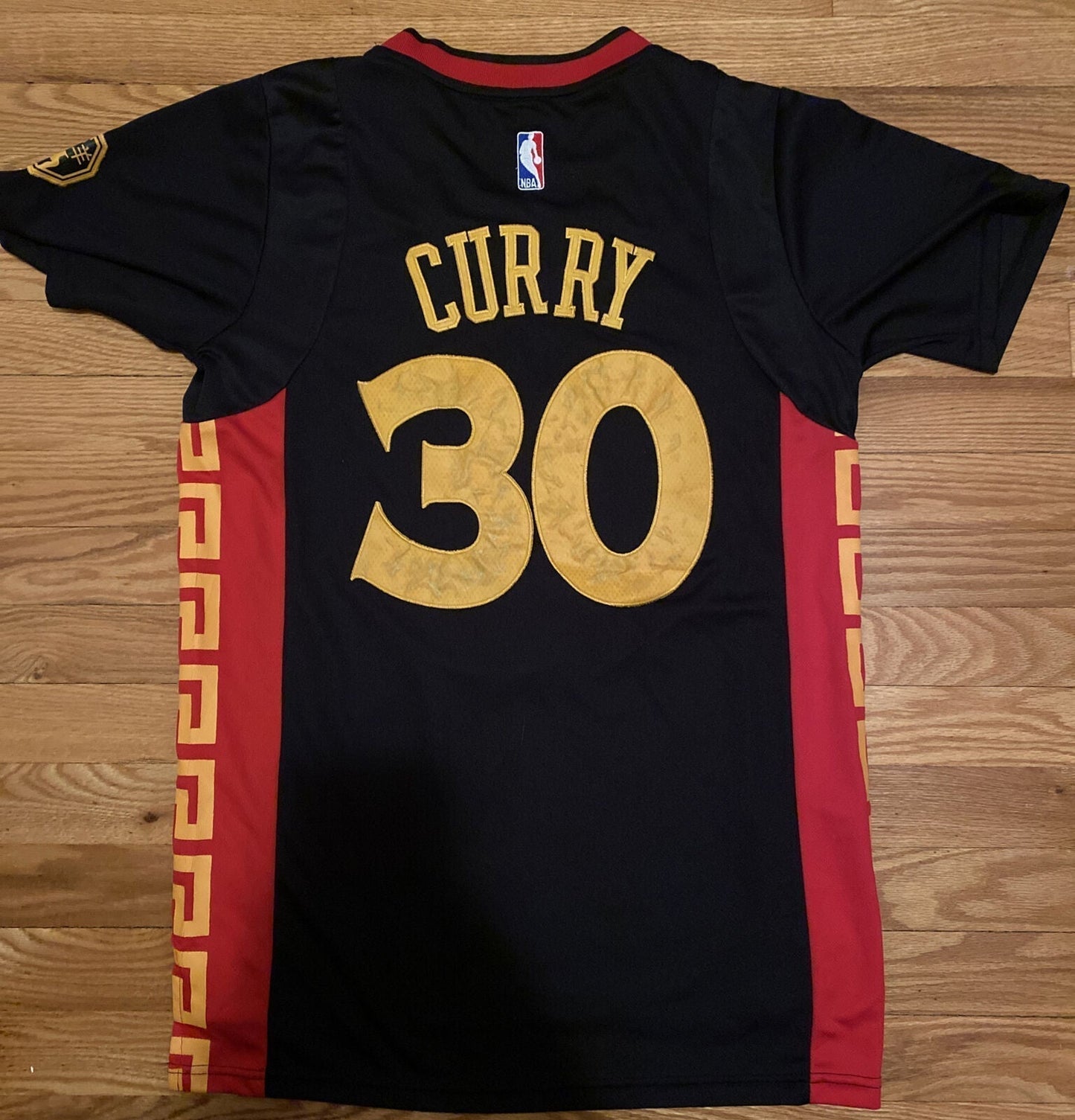 Stephen Curry #30 Golden State Warriors Adidas 2015-16 Chinese New Year Short Sleeve "勇士" Bay Bridge Limited Edition Jersey