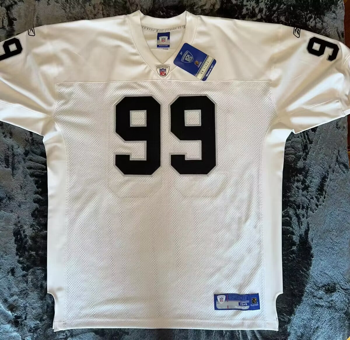 Men's Oakland Raiders Warren Sapp Mitchell & Ness White Legacy Replica Jerseys