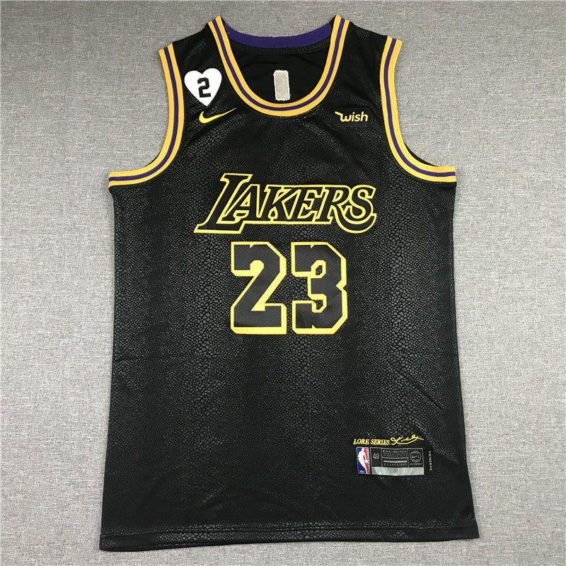 LeBron James #23 Los Angeles Lakers Black 2019-20 "Mamba" City Edition Lore Series Swingman Jersey
