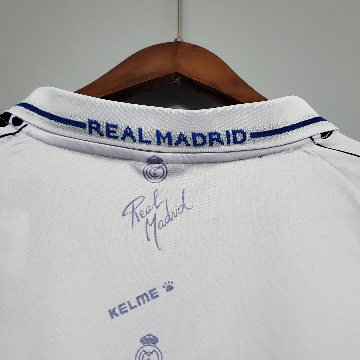 Real Madrid 1995-96 Home Retro Jersey – White All-Over Print Teka Kelme Fan Version La Liga Football Shirt