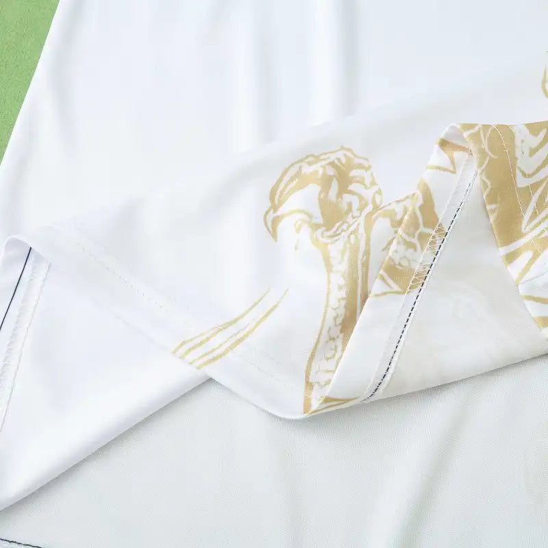 Real Madrid 2024/25 White Gold Dragon Concept Jersey – Luxury Dragon Adidas Fan Version