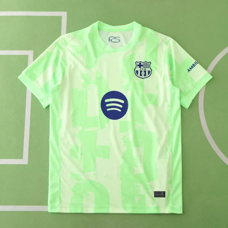 FC Barcelona 125th Anniversary Third Jersey 2024/25 — Fluorescent Green UNHCR Fan Version