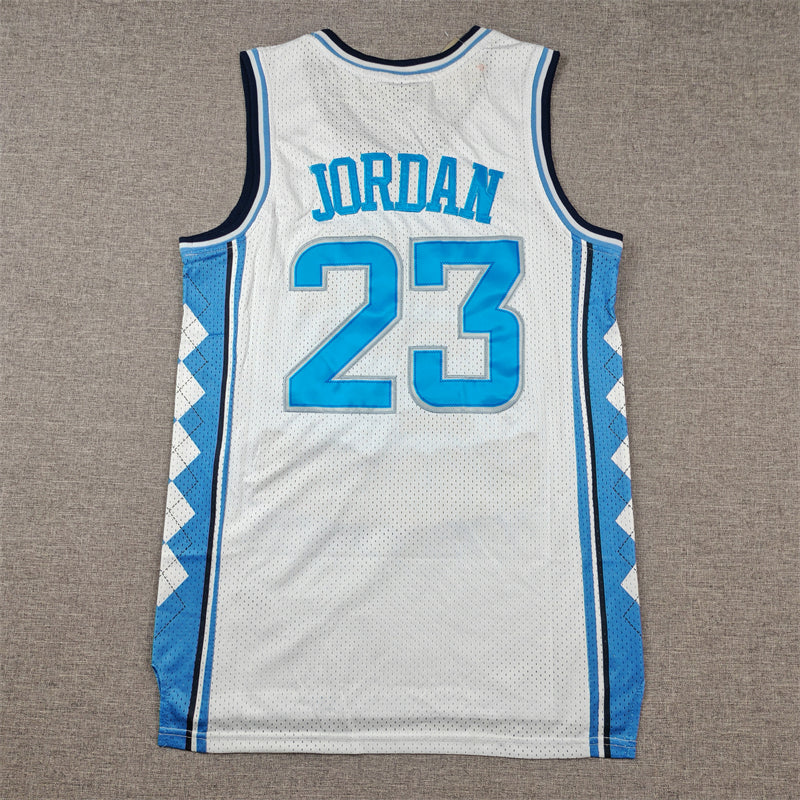 Michael Jordan #23 North Carolina Tar Heels Jordan Brand White Argyle Side Panel Retro Game Jersey