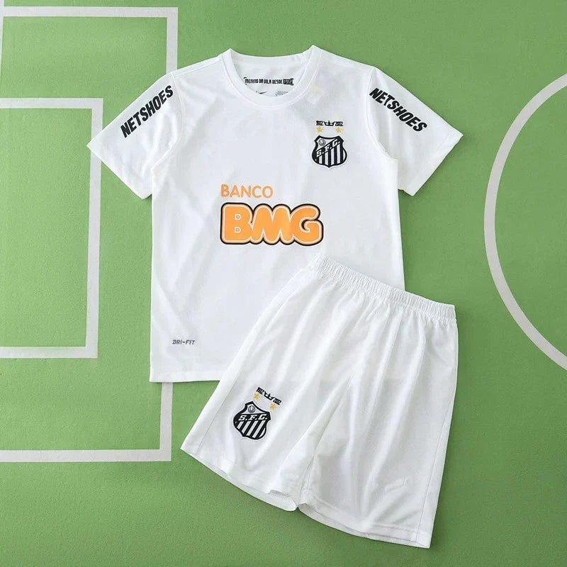 Santos FC Home Retro Kids Kit 2013 – Nike Dri-FIT White Jersey & Shorts Set | Neymar Jr #11