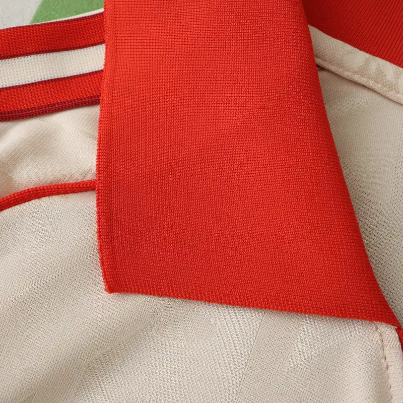 FC Bayern München Retro Collaboration Style Fan Jersey 2024/25 – Cream & Red Polo Collar Shirt