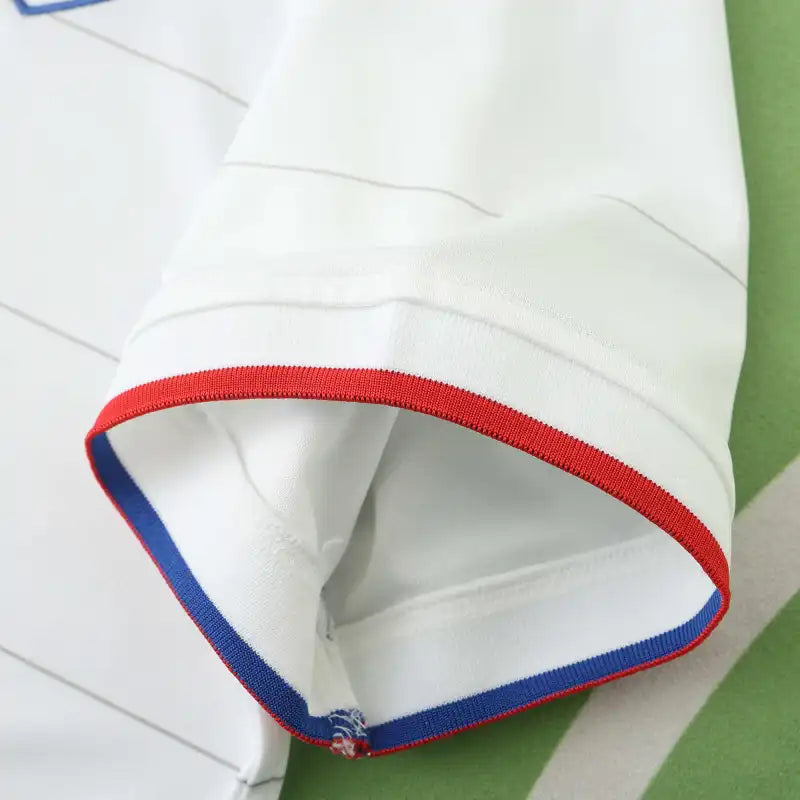 USA National Team Home Retro Fan Version 2014 World Cup – White Polo Collar Tonal Stripe USMNT Jersey