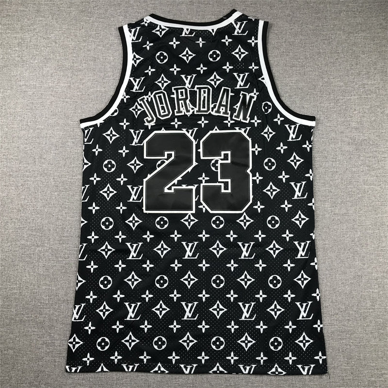 Michael Jordan #23 Chicago Bulls Mitchell & Ness Black Luxury Monogram All-Over Print 1997-98 Hardwood Classics Swingman Jersey