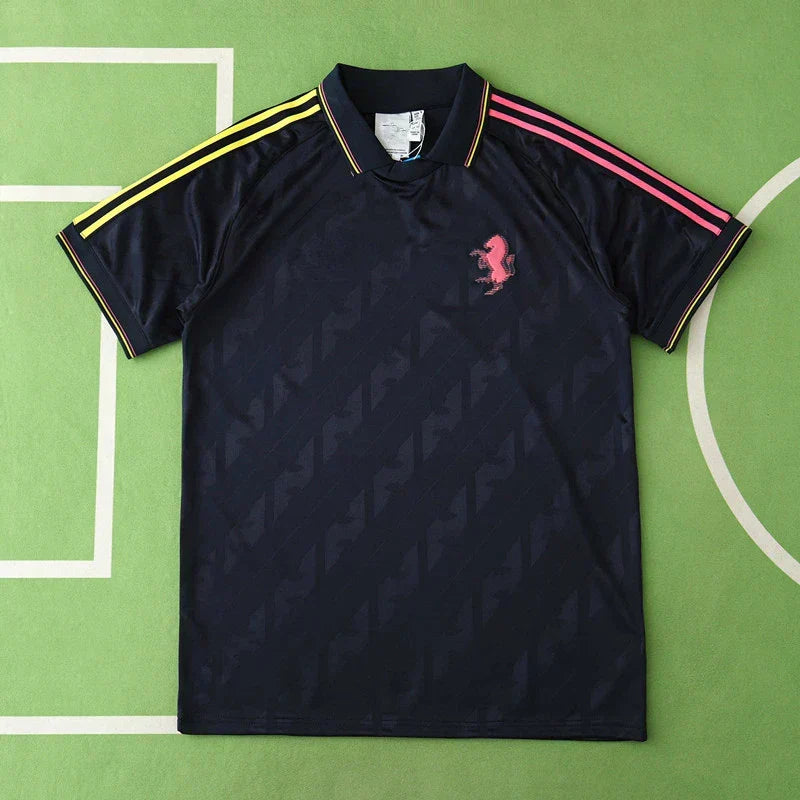 Juventus F.C. Retro Collaboration Polo Fan Jersey 2024/25 — Navy Asymmetric Stripe Edition