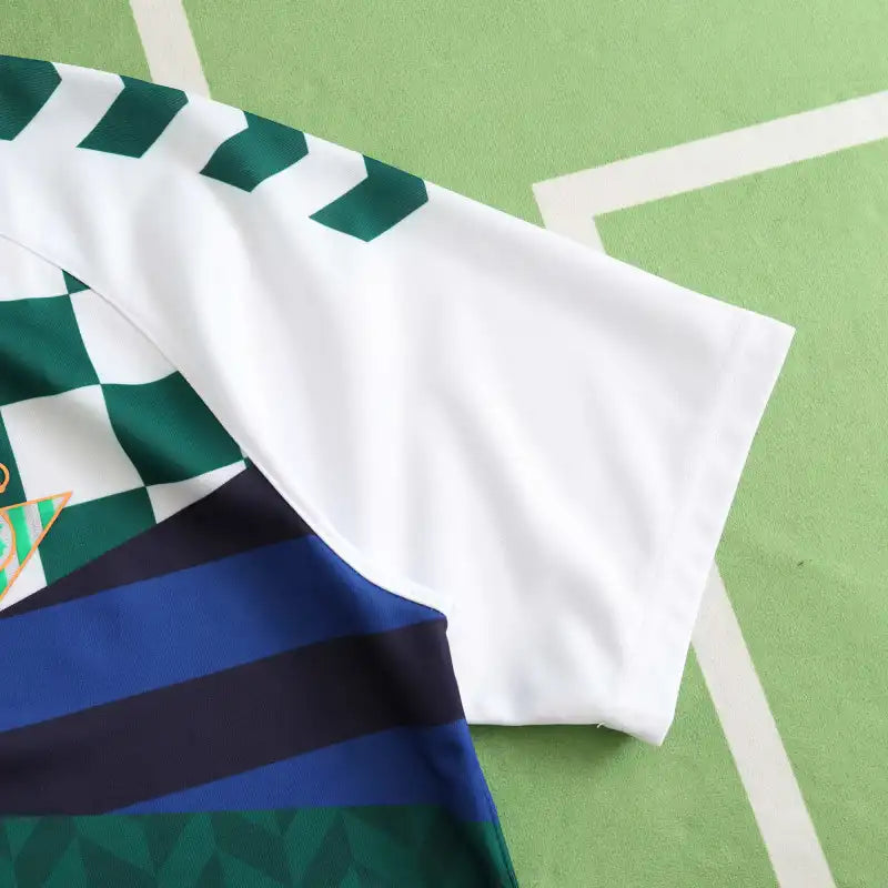 Real Betis Balompié × Hummel Special Edition Fan Version 2023/24 – Fiestas de Primavera Multicolour Geometric Patchwork La Liga Football Jersey