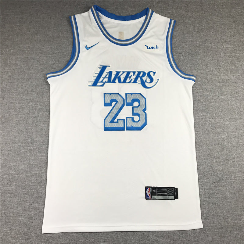 Men's Los Angeles Lakers LeBron James 2020/21 White Swingman Jerseys City Edition