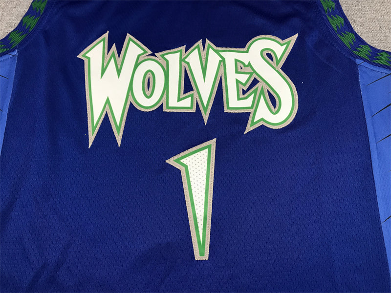 Anthony Edwards #1 Minnesota Timberwolves Royal Blue Classic Edition Swingman Jersey – Nike Hardwood Classics Retro WOLVES