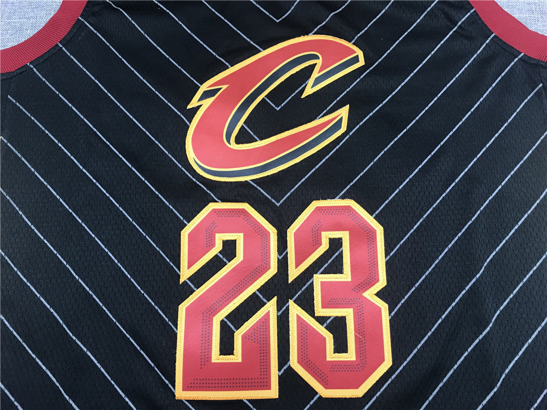 LeBron James #23 Cleveland Cavaliers Black Statement Edition Swingman Jersey – Chevron