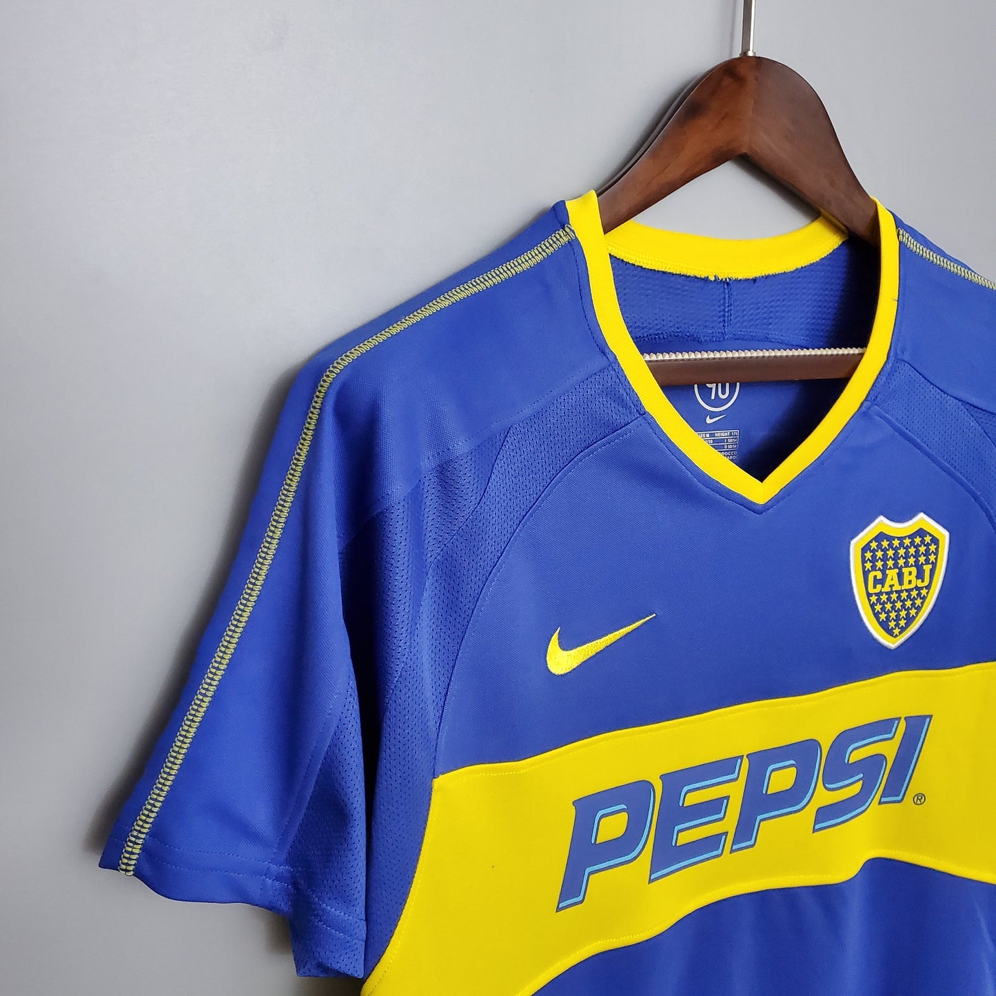 Boca Juniors 2003-04 Home Jersey – Blue Yellow Nike Pepsi Copa Libertadores Retro Football Shirt