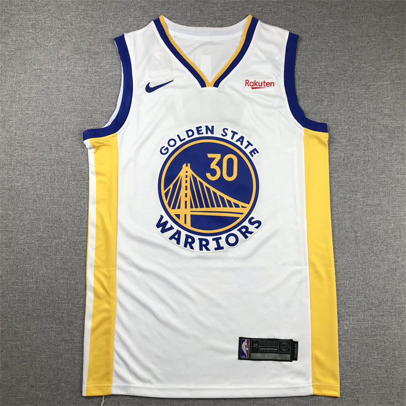 Stephen Curry #30 Golden State Warriors White 2022-23 Association Edition Bay Bridge Badge Away Swingman Jersey