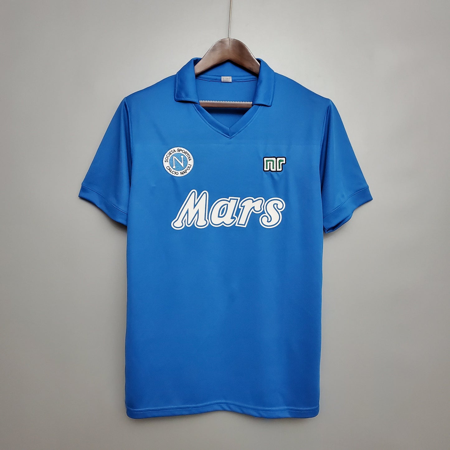 SSC Napoli 1988-89 Home Retro Jersey – Ennerre Azzurro Mars Maradona Serie A Champion Collectible Football Shirt