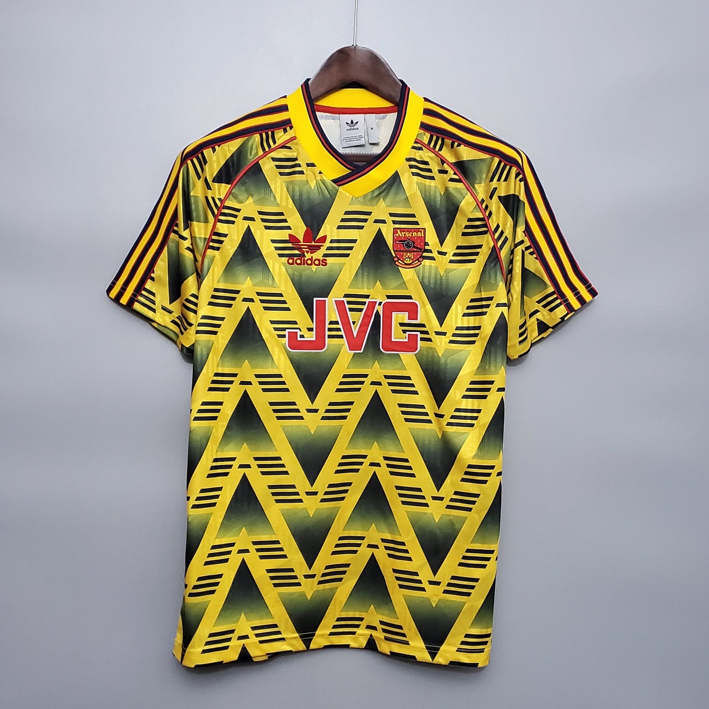 Arsenal 1991-93 Away Retro Jersey – The Bruised Banana | Classic Adidas Yellow JVC Kit