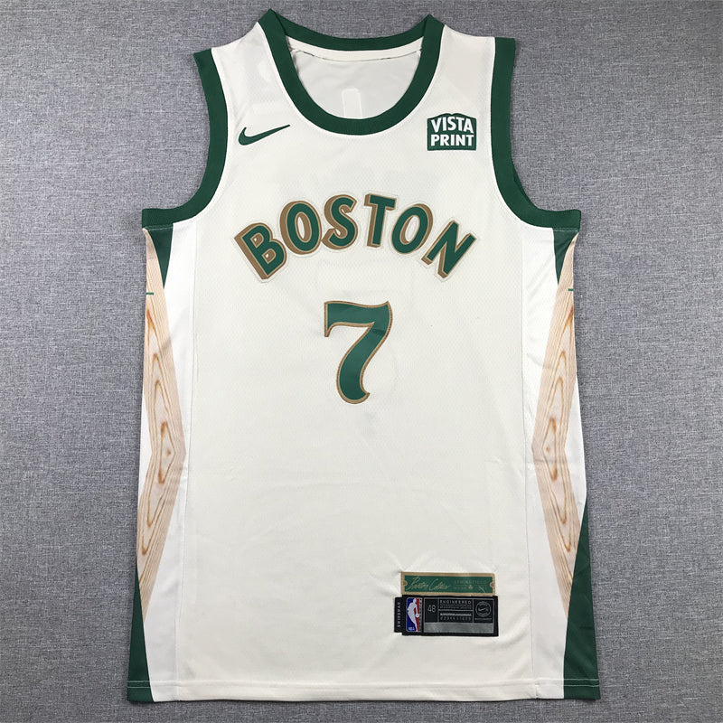 Jaylen Brown #7 Boston Celtics 2023/24 City Edition Swingman Jersey – White NBA Fan Gear
