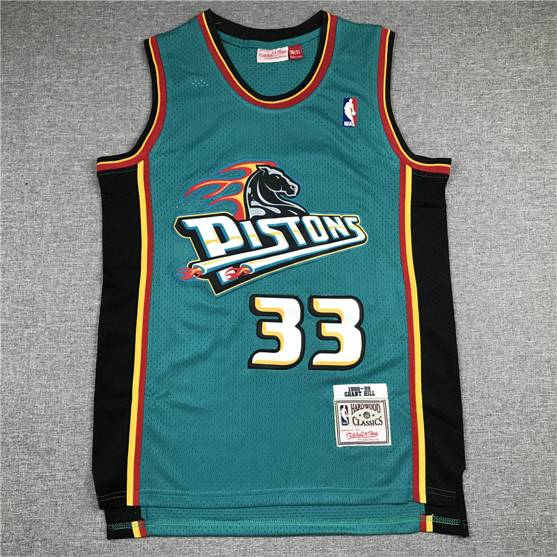 Men's Detroit Pistons Grant Hill 1998-99 Green Hardwood Classics Swingman Jerseys