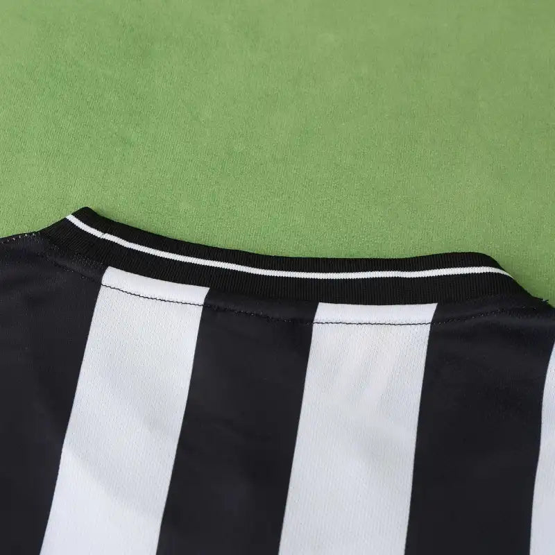 Newcastle United 1997-99 Home Retro Jersey – Black & White Stripe Brown Ale Fan Version
