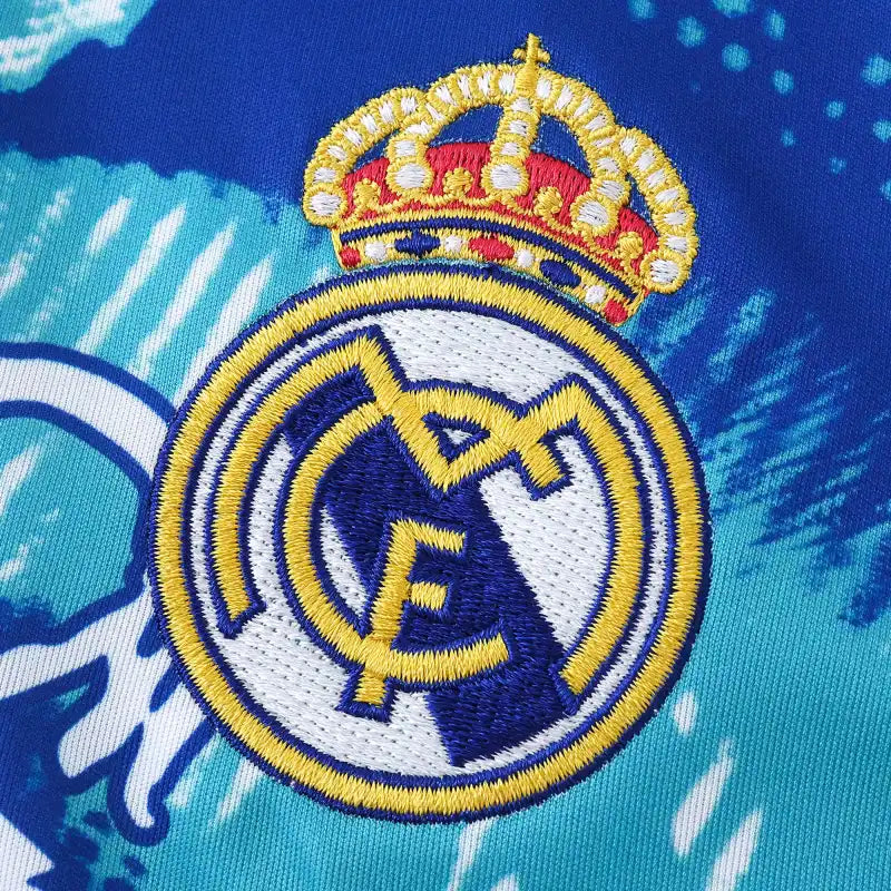 Real Madrid 2025/26 Blue Camo Graffiti Concept Jersey – Hala Madrid Street Art Adidas Fan Version