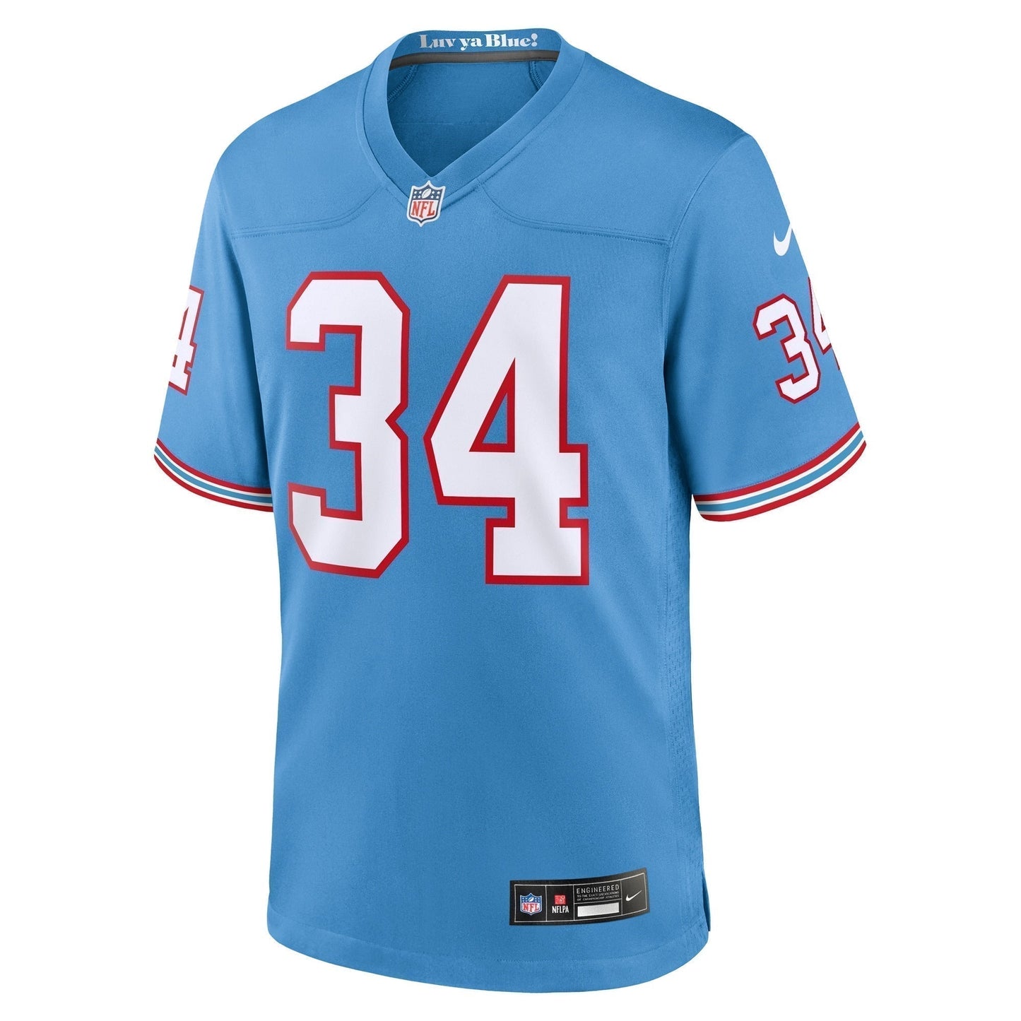 Earl Campbell Tennessee Titans Oilers Throwback Retired   Game Jersey - Light Blue