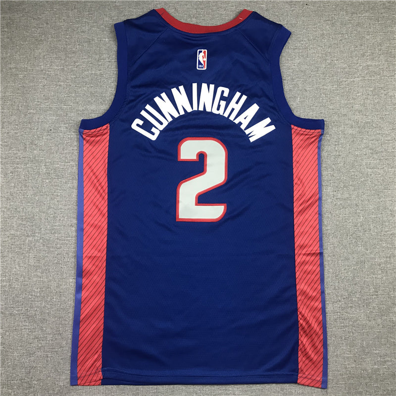 Men's Detroit Pistons Cade Cunningham Blue 2020/21 Swingman Fashion Jerseys