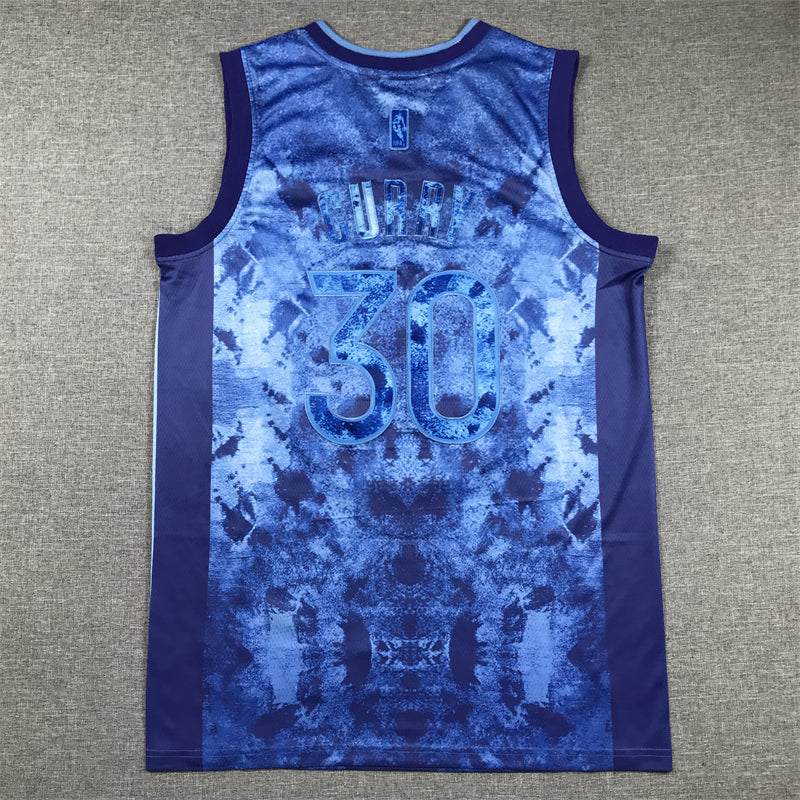 Stephen Curry #30 Golden State Warriors Nike Royal Blue Tie-Dye Marble Texture Curry Signature Select Series Swingman Jersey