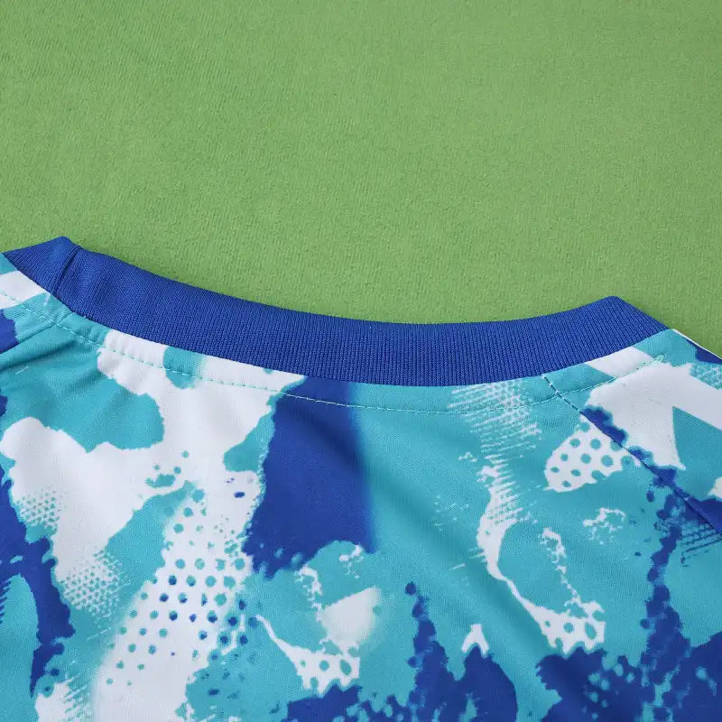 Real Madrid 2025/26 Blue Camo Graffiti Concept Jersey – Hala Madrid Street Art Adidas Fan Version