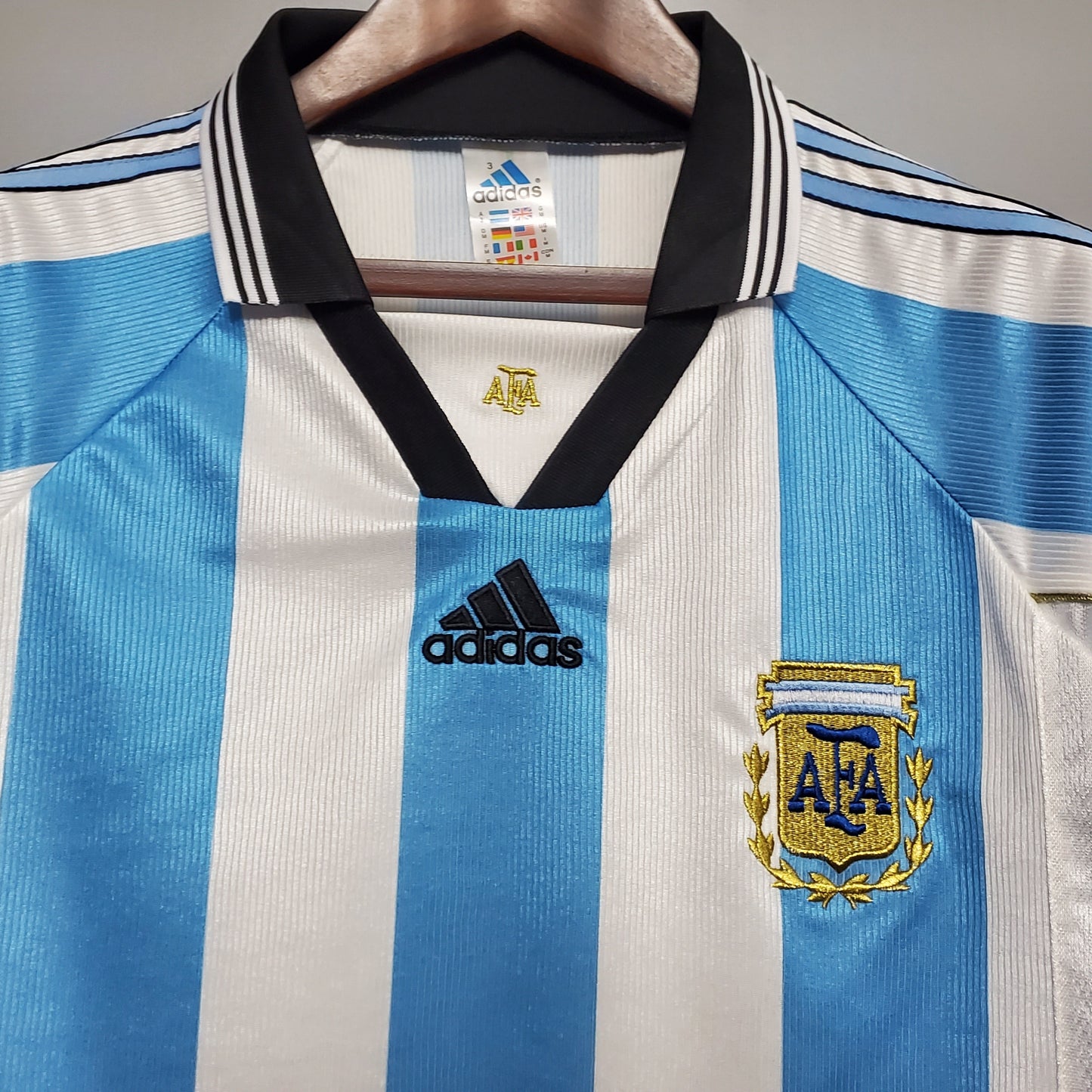Argentina 1998 World Cup Home Retro Soccer Jersey – Adidas AFA Batistuta Zanetti Celeste Kit