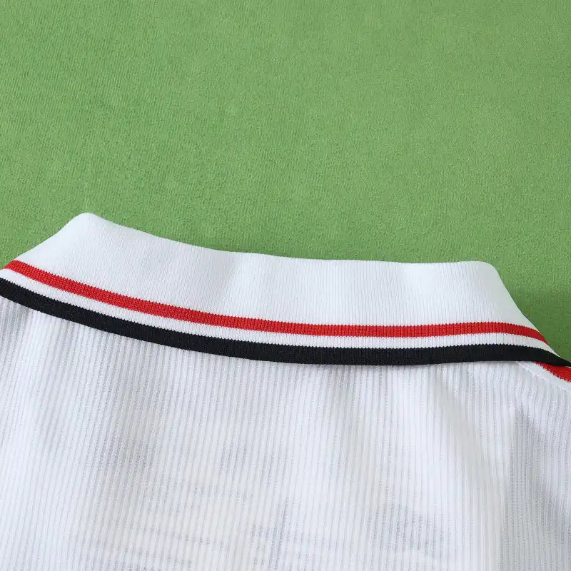 Manchester United Third Retro Fan Version Jersey 1998/99 – White Umbro SHARP Treble Season Football Shirt