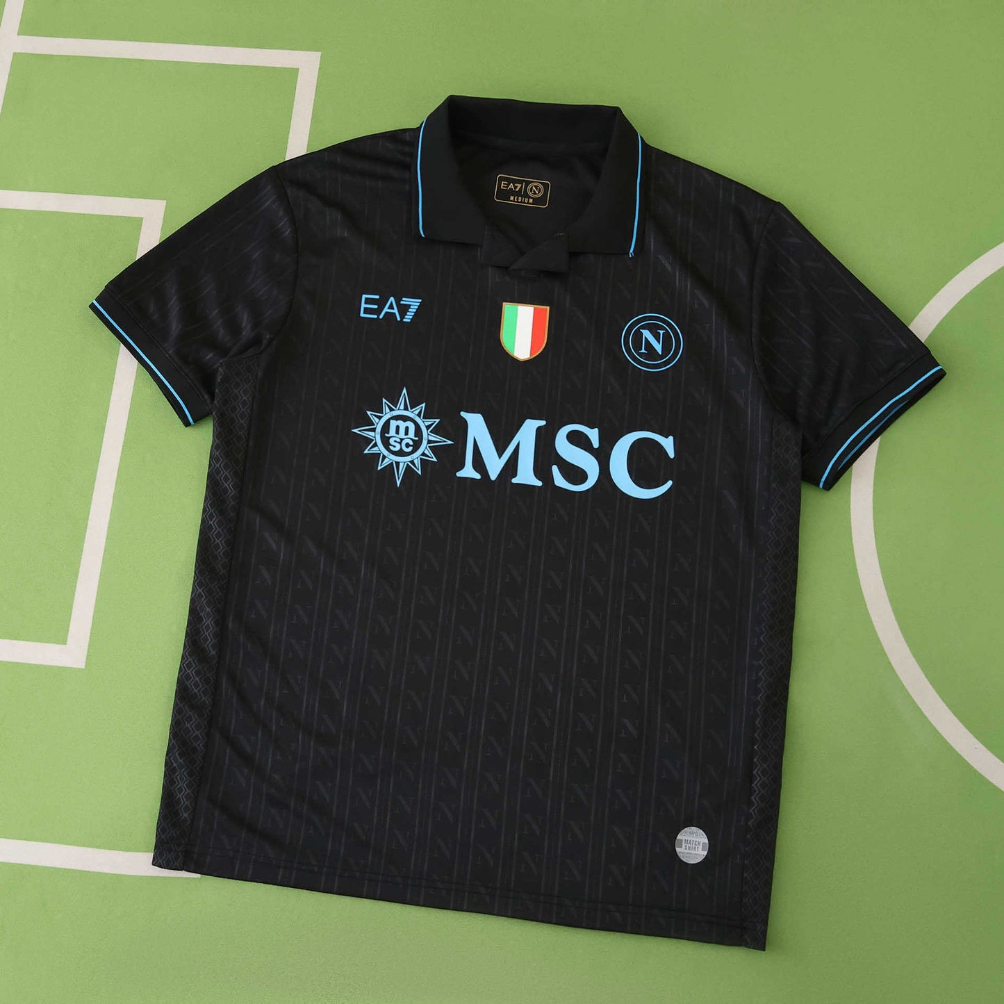 S.S.C. Napoli Third Kit Fan Version 2025/26 – EA7 Black Football Jersey | Custom Name & Patch